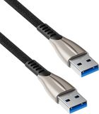 Allteq USB 2.0 kabel - Gevlochten mantel - Zwart - 5 meter