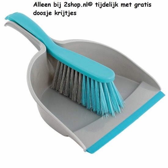 2shop.nl Stoffer met blik kunststof met rubberen lip, 31 x 22 x 10 cm, turquoise / lichtgrijs