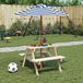 vidaXL Picknicktafel voor 4 kinderen met parasol, massief vurenhout