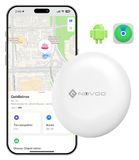 NOVOO Smart Wallet Tracker Tag voor Apple & Google Find My, mini-bluetooth-tracker met luid alarm, 80 dB, verwisselbare accu, tracker-etiket voor sleutels, paspoort, koffer, badkamer, 1 stuk