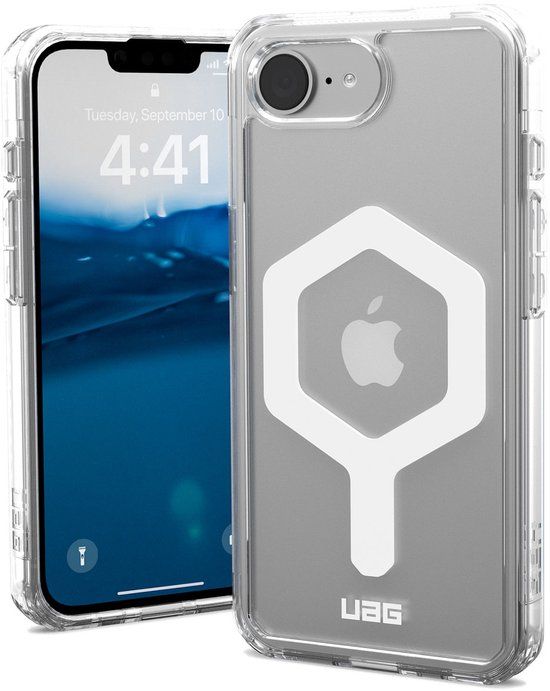 Urban Armor Gear Plyo MagSafe Hoesje voor Apple iPhone 16e - Transparant/Wit