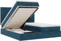 vidaXL - Ottoman bed with mattresses - 160x200cm - velvet - dark blue