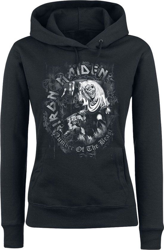 Iron Maiden Number Of The Beast Dames Trui met capuchon - zwart - L