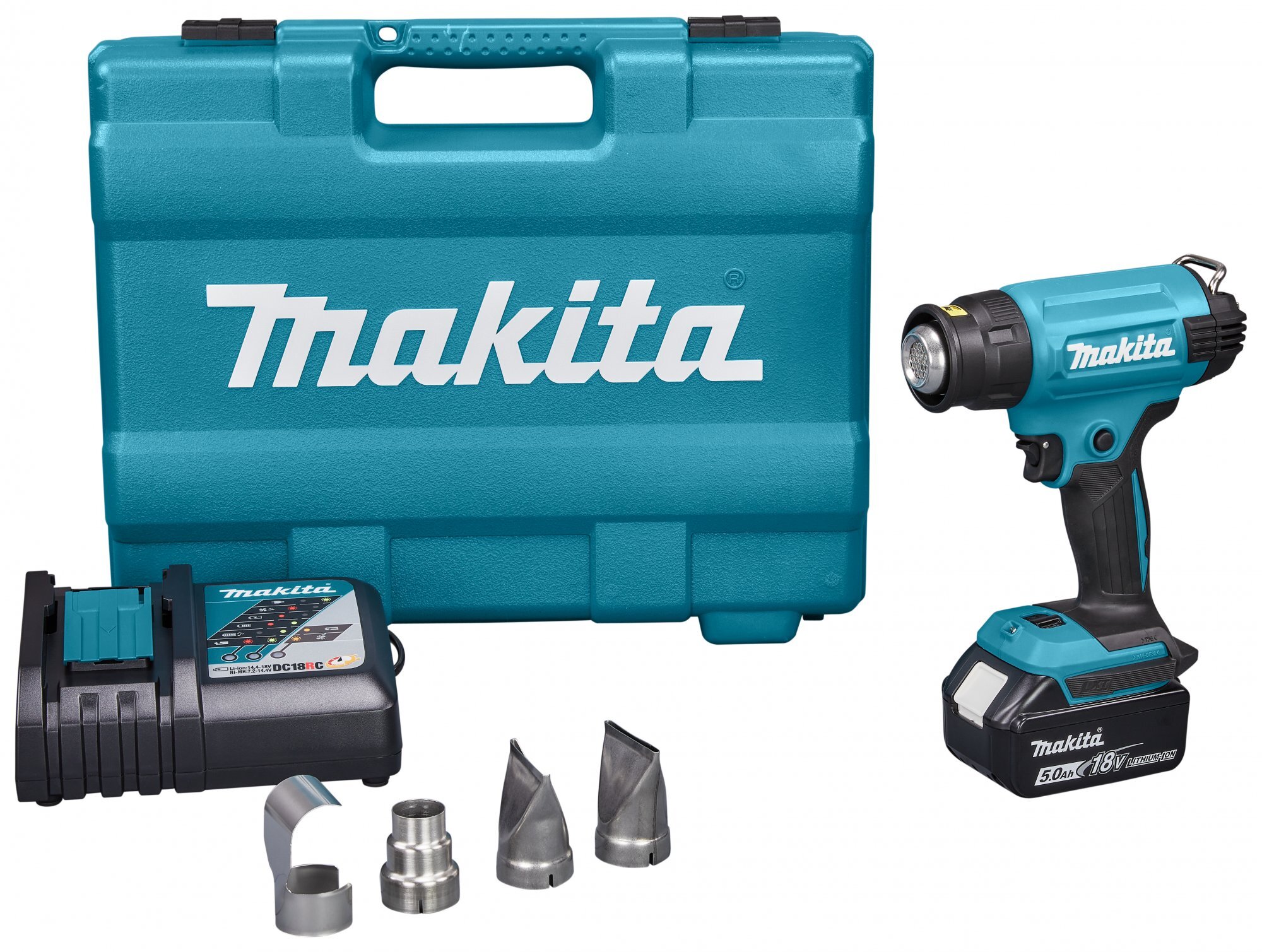 Makita Makita DHG181RT 18V Li-Ion Accu Heteluchtpistool Set (1x 5,0Ah) In Koffer - 550°C - 200l/min