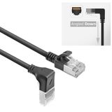 ACT CAT6A netwerkkabel 90° gebogen, U/FTP LSZH LAN-kabel, dun, 3,6 mm Slimline, flexibele ethernetkabel met RJ45-stekker, voor gebruik in datacenters, 2 meter, naar beneden DA3902