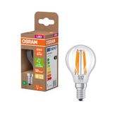 OSRAM Energy Class LED-lamp in klassieke minibolvorm, 3,8 W / 806 lm, EEK A, warm wit licht (2700 K), CRI 80, gemaakt van helder gekleurd loodvrij glas, E14 fitting, IP20, 45 mm DM, 6-pack
