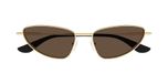 Alexander Mcqueen Am0522s Lunettes de soleil femme œil de chat doré marron 56mm