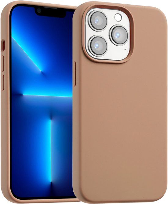 Accezz Liquid Silicone Backcover met MagSafe voor de Apple iPhone 13 Pro Max - Lichtbruin