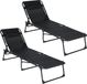 Infinity Goods Ligbedden (set van 2) - Opvouwbaar - Inclusief Hoofdkussen - Zonnebedden - Ligstoelen - Verstelbaar - Tuin - Weerbestendig - Antraciet