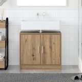 vidaXL Badkamerkast - Artisan - Eiken - 63 x 29 x 55 cm - Bewerkt hout