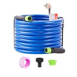 VEVOR 15 m verwarmde waterslang voor camper, verwarmde drinkwaterslang met vorstbescherming tot -45 °F, automatisch zelfregulerend, 5/8 inch ID met snelaansluitingsset, lood- en BPA-vrij