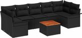 vidaXL Tuinbank - Set - 8 - st - Zwart - poly - rattan