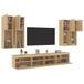 Maison Exclusive - Ensemble de meubles TV composé de 7 pièces avec éclairage LED, en chêne Sonoma