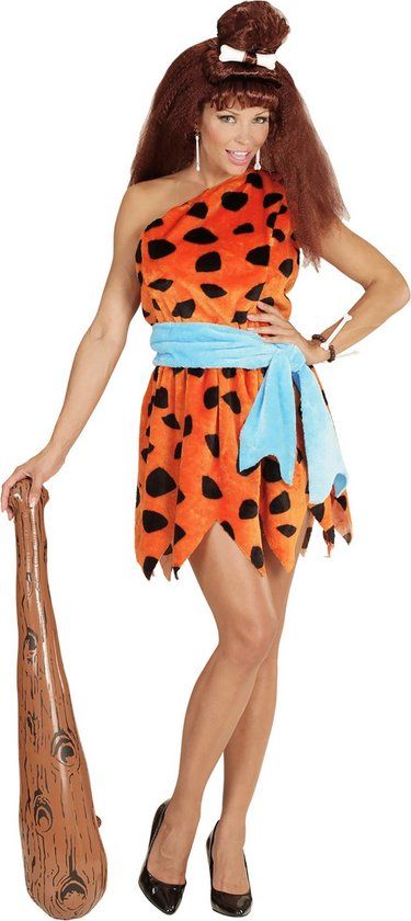 Widmann The Flintstones Kostuum Vrouw Stenen Tijdperk Kostuum Oranje XL