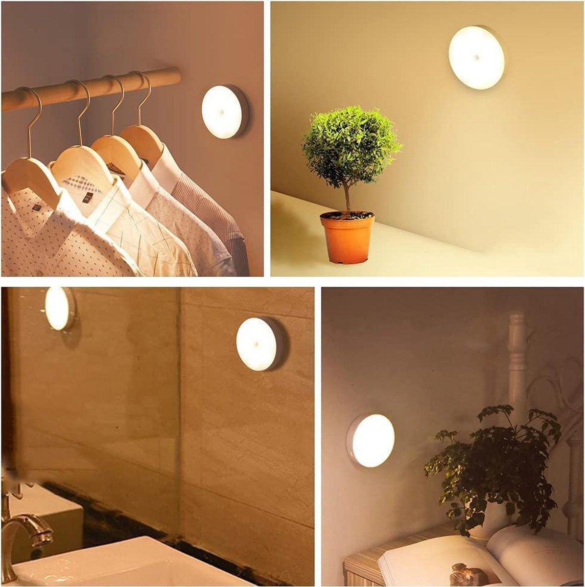 Viatel Led Lamp met bewegingssensor werkt op oplaadbaar batterijKoud Wit per stuk