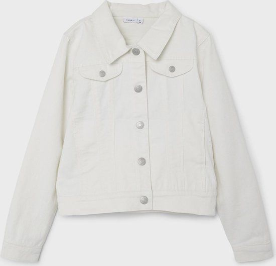 NAME IT NKFREJA TWILL JACKET - Meisjes Jas - Maat 140 - BRIGHT WHITE