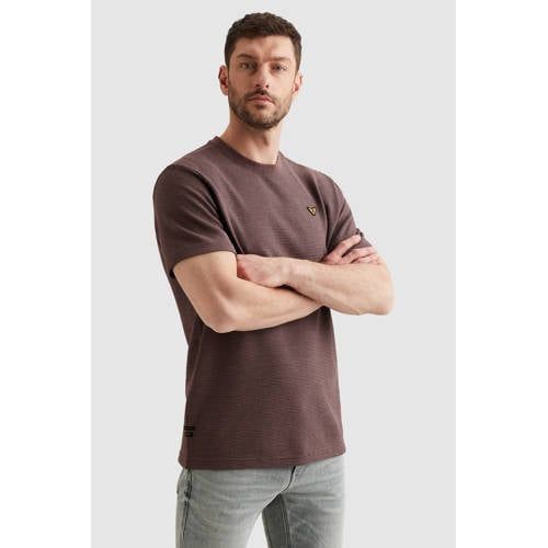 PME Legend regular T-shirt fijn gebreid donkerpaars