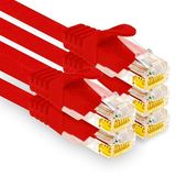 1aTTack.de 5x 0,25m CAT7 Ethernet LAN-netwerkkabel RJ45 - rood