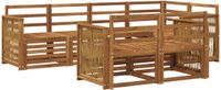 vidaXL - Bank loungeset - 7 zitplekken - Naturel - Massief Acacia Hout