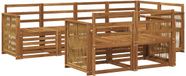 vidaXL - Bank loungeset - 7 zitplekken - Naturel - Massief Acacia Hout