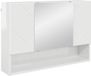 vidaXL Spiegelkast Hoogglans Wit 80 x 17 x 55 cm Bewerkt Hout