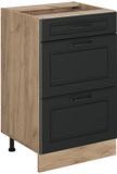 Vicco Keukenonderkast R-Line, Antraciet landelijk/Goudkleurig Eiken, 50 cm zonder werkblad