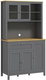 HOMCOM Keukenkast MDF 100x40x180cm Grijs