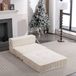 FloraGrace Canapé-lit 186 x 93 cm - Pliable 2-en-1 Siège et Lit - Pour Petits Espaces et Chambre d'amis - Chenille - Blanc