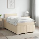 vidaXL Boxspringbed met matras Crèmekleurig 120 x 190 cm Stof