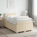 vidaXL Boxspringbed met matras Crèmekleurig 120 x 190 cm Stof