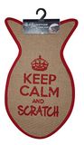 WOUAPY - Krabmat voor katten – vismat van sisal – krabmat – design en modieus – opschrift "Keep Calm and Scratch" – praktisch en antislip – rood