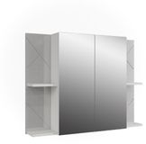 Vicco Irma Badkamerspiegelkast – 100 x 75 cm met 2 deuren Wit/wit hoogglans