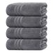 Tens Towels 4 stuks donkergrijze badhanddoeken set 100% katoen badhanddoeken 61 x 137 cm perfect dagelijks lichtgewicht sneldrogende handdoeken voor badkamer