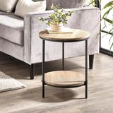 Julian Bowen Tribeca Ronde Lampentafel met Plank - Sonoma Eiken