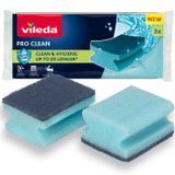 Vileda Pro Clean Éponge profilée Bleu 3 pièces
