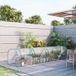 Serre tunnel pour jardin/terrasse 395 x 100 x 80 cm, structure en acier et PVC transparent et vert.