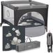 Lionelo Bonnie Babybox & Kinderbox 0-36 Maanden – Opvouwbare Speelbox met T25 Schuimmatras, Zijdeur met Ritssluiting, Mesh Zijkanten, Wielen met Rem en Draagtas – Tot 15 kg