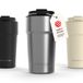 LARS NYSØM Bevægelse Thermos Coffee Mug-to-go 500ml - sans BPA avec Isolation - Thermos en acier inoxydable anti-fuite (Acier inoxydable - Poudre)