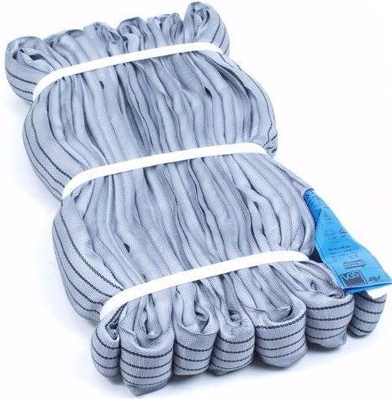 Huismerk Rondstrop / hijsband 4 ton 6 meter Grijs