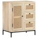 vidaXL Dressoir 60x35x70 cm massief mangohout en natuurlijk riet