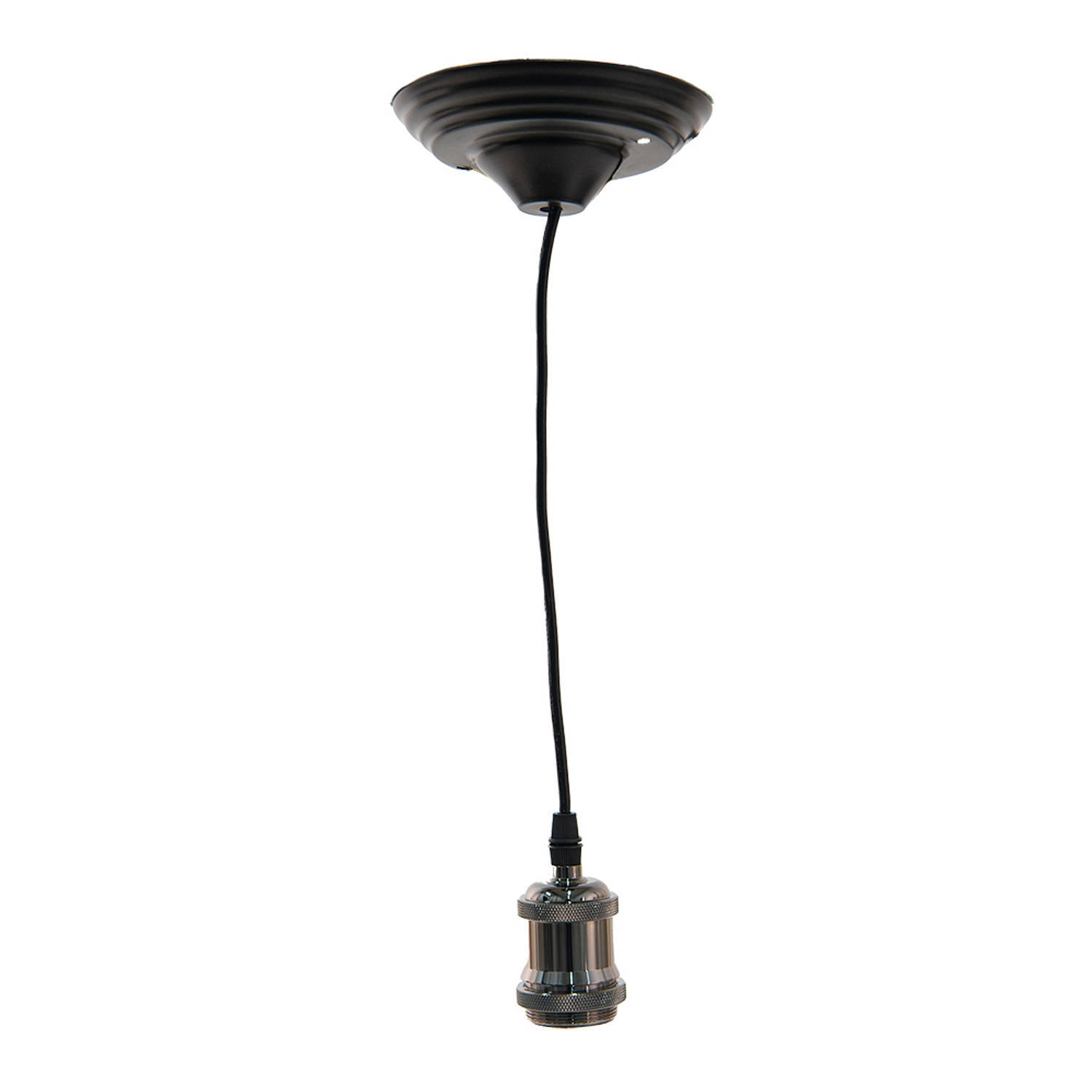 Clayre & Eef lumilamp snoerpendel 150 cm zwart kunststof pendellamp verlichtingspendel zwart pendellamp verlichtingspendel