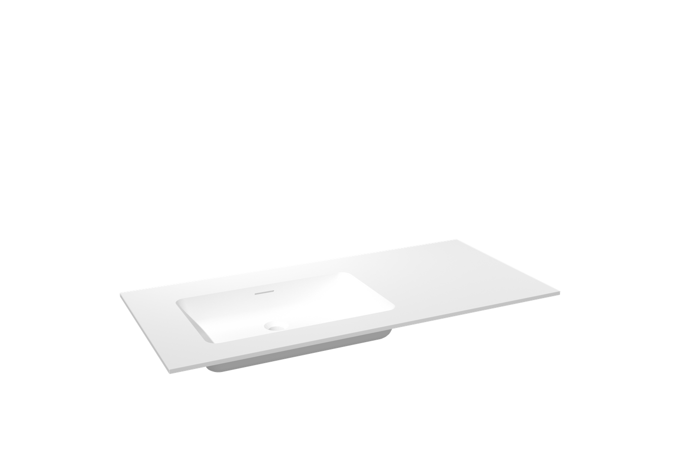 Storke Mata wastafel asymmetrisch rechts Solid Surface 110x52cm