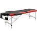 Icecat Lit de massage pliable hauteur réglable, professionnel en aluminium et plastique, 215x81x61-84 cm, noir et rouge