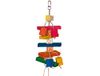 Nobby Cage Toy, houten blokken met leren strepen