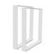 2 pieds de meuble en métal Pieds de meuble de style industriel pour les tables basses, les armoires de télévision, les tables en bois et autres meubles 60×72cm blanc