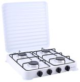 Melchioni Family Minerva New Gasfornuis met vier branders, wit, voor buiten, met afneembare grill en brander en deksel