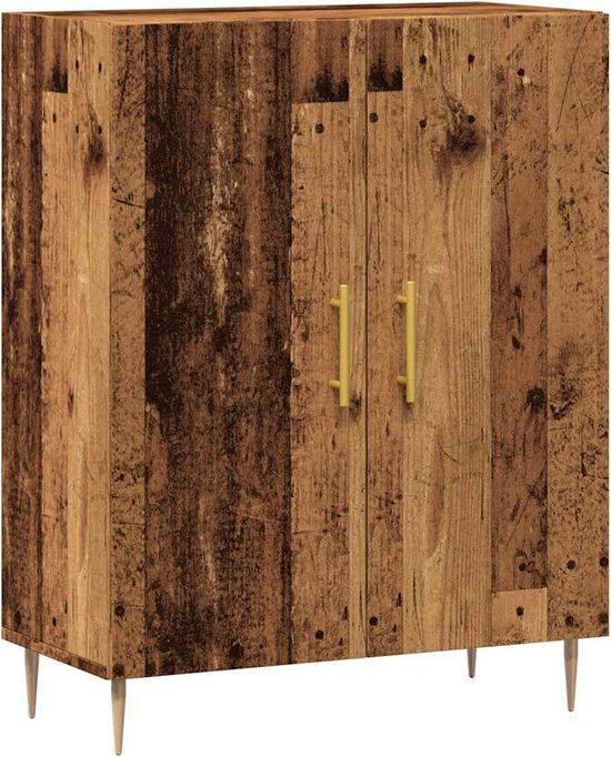 vidaXL Dressoir - 69,5x34x90 cm - Bewerkt hout - Oud houtkleurig