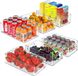 Unyqoos® set de 6 pièces organisateur de réfrigérateur, boîtes de rangement transparentes empilables en PET, sans BPA, 3 tailles