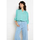 LOLALIZA blouse met borduursels - turkoois