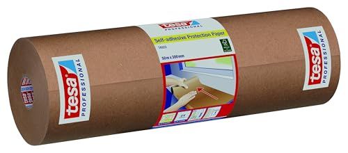 tesa zelfklevend beschermpapier - Voor bescherming en bedekking van grote oppervlakken, verwijderbaar zonder lijmresten, 1 rol 50 m x 30 cm